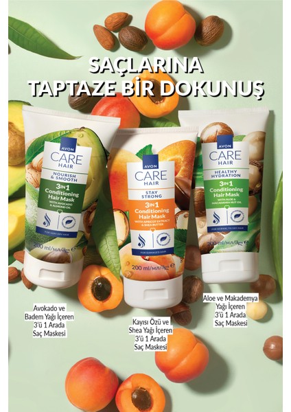 Care Avokado ve Badem Yağı Içeren 3’ü 1 Arada Saç Maskesi 200 ml Üçlü Paket modelleri