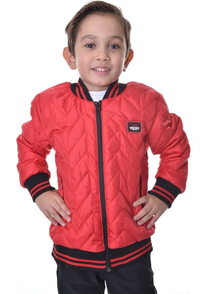 Erkek Çocuk Kolej Yaka Astarlı Su ve Rüzgar Geçirmez Fermuarlı Cep Mont Ceket