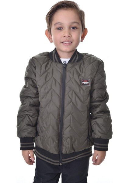Erkek Çocuk Kolej Yaka Astarlı Su ve Rüzgar Geçirmez Fermuarlı Cep Mont Ceket