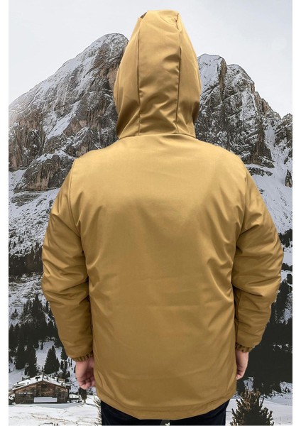 Erkek Kürklü Su ve Rüzgar Geçirmez Kapüşonlu Kışlık Mont & Kaban & Parka