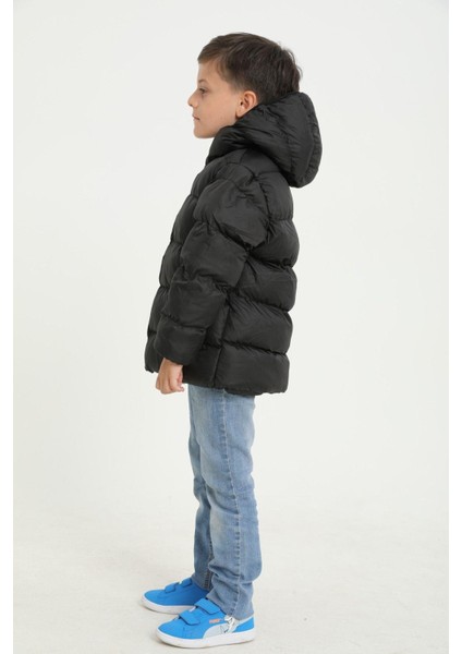Erkek Çocuk Polarlı Kapüşonlu Su Geçirmez Rüzgara Dayanıklı Cepli Şişme Kışlık Mont indirimleri