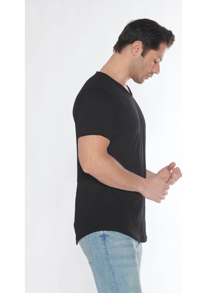 Erkek Geniş Yaka %100 Pamuk Salaş T-Shirt modelleri