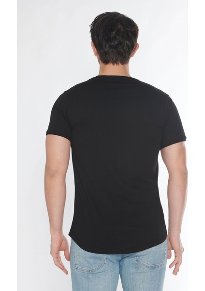Erkek Geniş Yaka %100 Pamuk Salaş T-Shirt fırsatları