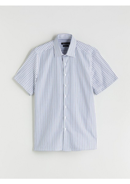 Yeni Sezon Slim Fit Kisa Kollu Cizgili Erkek Gomlek - S5RC10Z8 indirimleri