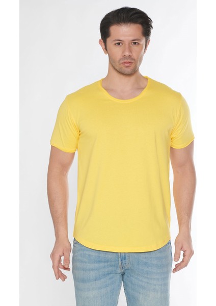 Erkek Geniş Yaka %100 Pamuk Salaş T-Shirt