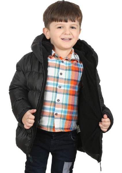 Erkek Çocuk Polarlı Kapüşonlu Su Geçirmez Rüzgara Dayanıklı Şişme Kışlık Mont & Kaban modelleri