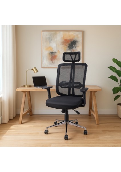 Bucks Siyah Yönetici Koltuğu Ofis Çalışma Koltuğu Bilgisayar Sandalyesi Hareketli Kol -