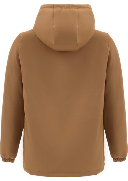 Spor Erkek Taba Kürklü Su ve Rüzgar Geçirmez Kapüşonlu Mont Parka