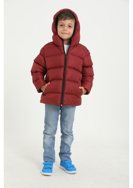 Erkek Çocuk Polarlı Kapüşonlu Su Geçirmez Rüzgara Dayanıklı Cepli Şişme Kışlık Mont fırsatları