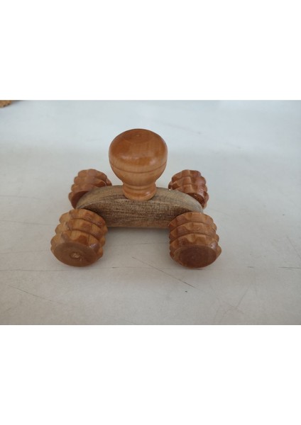 Ahşap 4 Tekerlekli Masaj Aleti, Sırt, Omuz ve Bacaklar Için Uygun