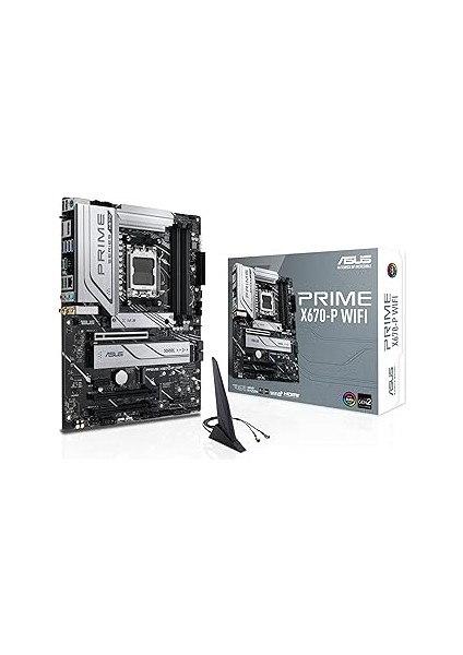 Prime X670-P Anakart Wifi X670 Am5 Ddr5 6400 Dp HDMI 3x M2 Usb3.2 Ax Wifi + Bt Aura Rgb 2.