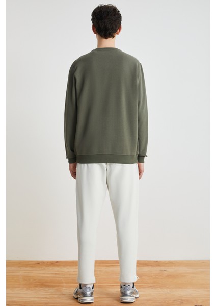 Natas Erkek Yumuşacık Kumaşlı Regular Organik Cotton Yuvarlak Yakalı Haki Sweatshirt modelleri
