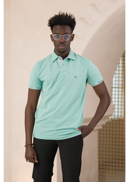 Regular Fit Yaka Garnili Pamuklu Polo Yaka T-Shirt