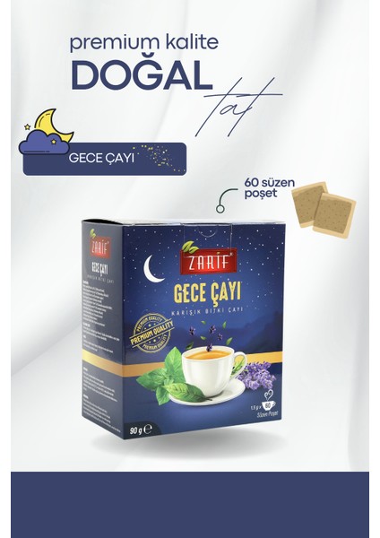Gece Çayı Karışık Bitki Çayı (60’lı Süzen Poşet)