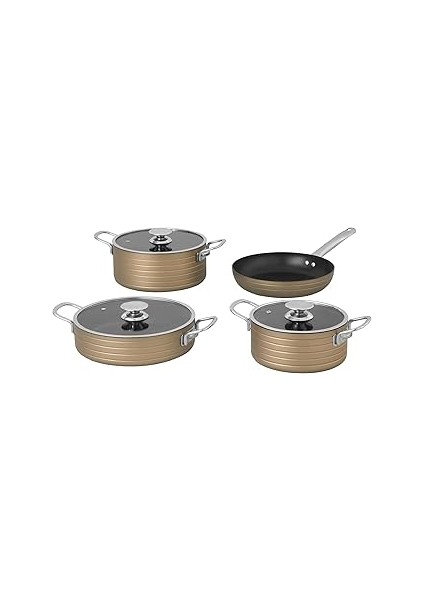 Pierre Cardin Granit Graniks Tencere Seti Gold 7 Parça