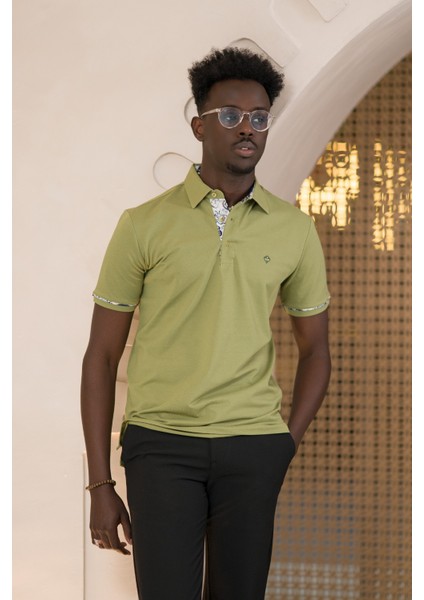 Regular Fit Yaka Garnili Pamuklu Polo Yaka T-Shirt