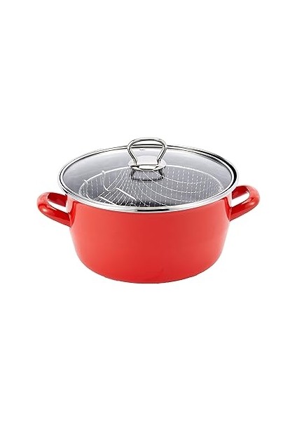 Fry Çıtır Kızartma Tenceresi 22 Cm, Kırmızı