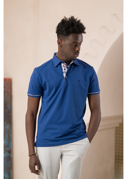 Regular Fit Yaka Garnili Pamuklu Polo Yaka T-Shirt