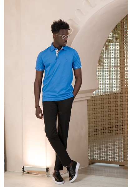 Regular Fit Yaka Garnili Pamuklu Polo Yaka T-Shirt