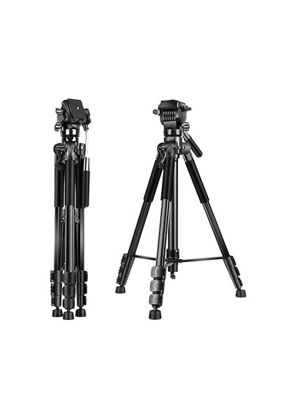 Hepu HT-T05 Profesyonel Alüminyum 210 cm Tripod Tok Alümimyum Taşınabilir Dslr Cep Telefonu Tripodu