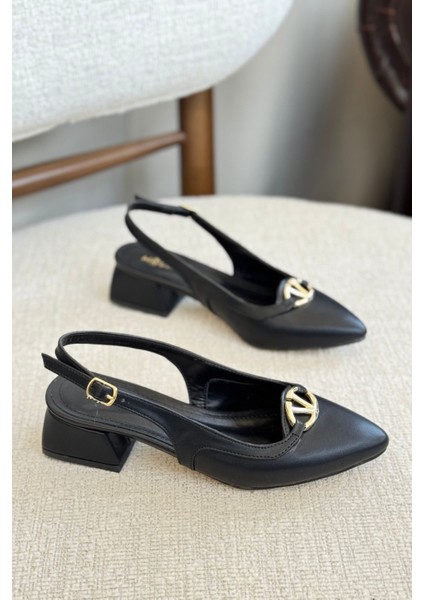 Kadın Jamal Tokalı Kısa Ayakkabı - Siyah-Deri modelleri