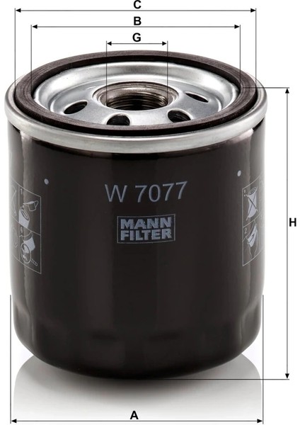 W 7077 - Yağ Filtresi - Mann Fılter fiyatları