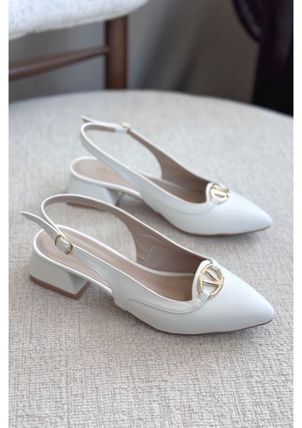 Kadın Jamal Tokalı Kısa Ayakkabı - Beyaz-Deri fiyatları