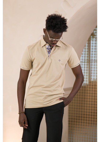 Regular Fit Yaka Garnili Pamuklu Polo Yaka T-Shirt