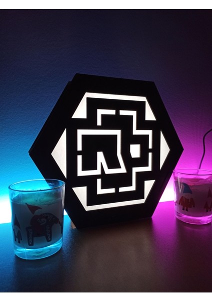 Beyaz Rammstein Temalı Masaüstü Dekoratif Lamba, Şık ve Modern Tasarım modelleri