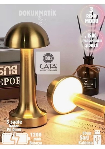 Şarjlı Antik Masa Lambası, Sarı, Modern ve Şık Tasarım, Ev ve Ofis Kullanımı indirimleri