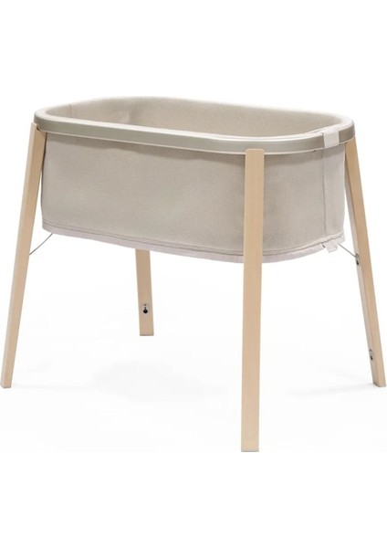 Snoozi Bassinet Sandy Beige, Ayarlanabilir Yükseklikli Nefes Alabilir Beşik
