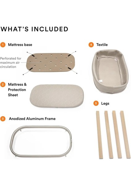 Snoozi Bassinet Sandy Beige, Ayarlanabilir Yükseklikli Nefes Alabilir Beşik fiyatları