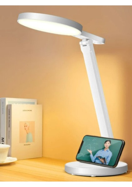 Şık Dokunmatik Masa Lambası, Ayarlanabilir Parlaklık, USB Şarjlı, LED Işık
