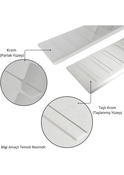 Seat Leon Arka Tampon Eşiği - Krom Taşlı | 2012-2020 Arası