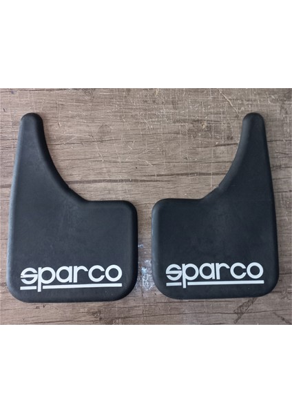 Sparco Beyaz Yazılı Siyah Plastik Paçalık Çamurluk Tozluk 2 Adet