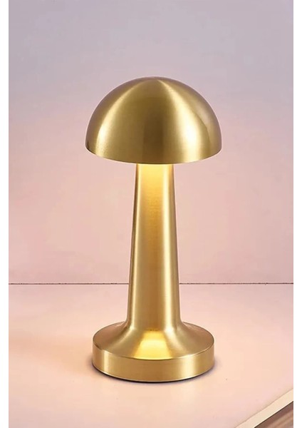 Renkli Dokunmatik Şarjlı Masa Lambası, Altın Gövde, Dim Edilebilir, Şık ve Modern