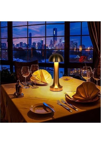 Renkli Dokunmatik Şarjlı Masa Lambası, Altın Gövde, Dim Edilebilir, Şık ve Modern indirimleri