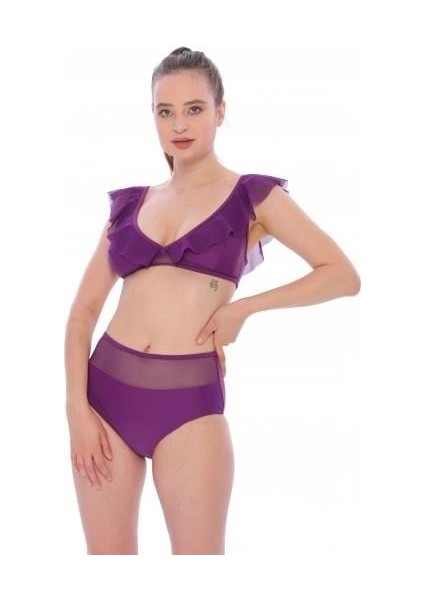 Argisa Düz Fırfırlı Yüksek Bel Yeni Bikini
