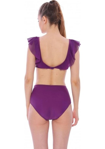 Argisa Düz Fırfırlı Yüksek Bel Yeni Bikini modelleri