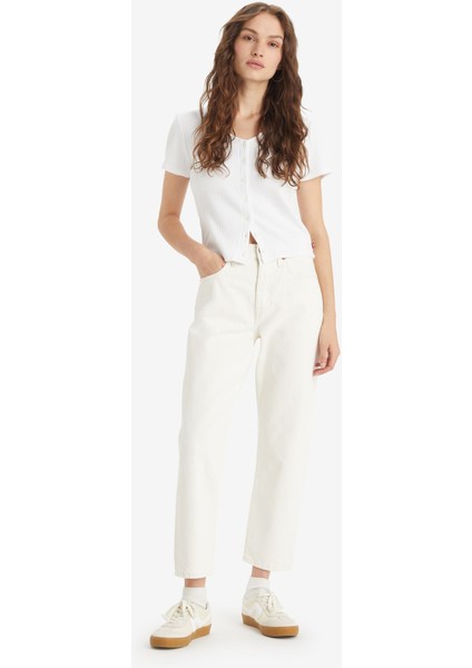 501 Crop Kadın Beyaz Pantolon A7739-0009