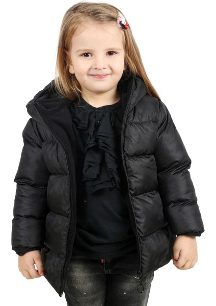 Kız Çocuk Polarlı Kapüşonlu Su Geçirmez Rüzgara Dayanıklı Şişme Kışlık Mont & Kaban modelleri