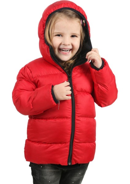 Kız Çocuk Polarlı Kapüşonlu Su Geçirmez Rüzgara Dayanıklı Şişme Kışlık Mont & Kaban modelleri