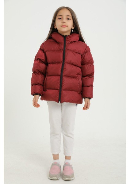 Kız Çocuk Polarlı Kapüşonlu Su Geçirmez Rüzgara Dayanıklı Cepli Şişme Kışlık Mont fırsatları
