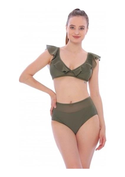 Argisa Düz Fırfırlı Yüksek Bel Yeni Bikini fiyatları