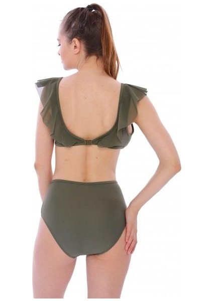 Argisa Düz Fırfırlı Yüksek Bel Yeni Bikini modelleri