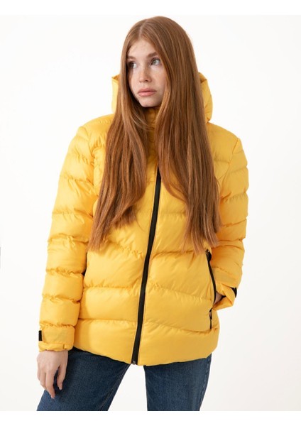 Kadın Kapüşonlu Polarlı Su Geçirmez Rüzgara Dayanıklı Şişme Mont & Kaban & Parka fiyatları