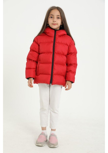 Kız Çocuk Polarlı Kapüşonlu Su Geçirmez Rüzgara Dayanıklı Cepli Şişme Kışlık Mont fırsatları
