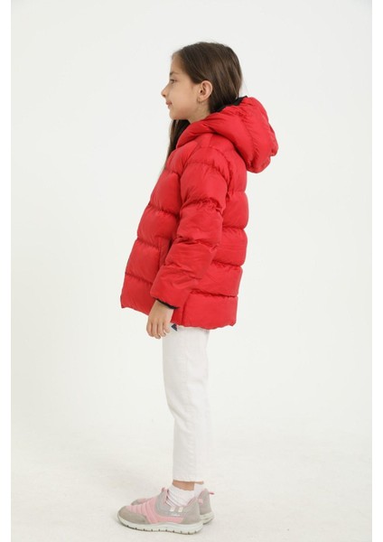 Kız Çocuk Polarlı Kapüşonlu Su Geçirmez Rüzgara Dayanıklı Cepli Şişme Kışlık Mont indirimleri