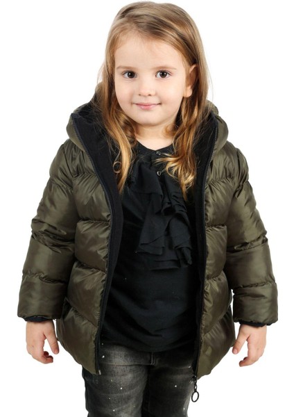 Kız Çocuk Polarlı Kapüşonlu Su Geçirmez Rüzgara Dayanıklı Şişme Kışlık Mont & Kaban modelleri