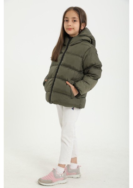 Kız Çocuk Polarlı Kapüşonlu Su Geçirmez Rüzgara Dayanıklı Cepli Şişme Kışlık Mont fırsatları